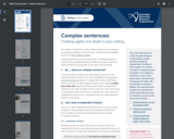 Complex sentences: Creating agility and depth in your writing
