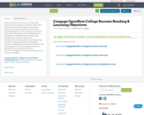 Cengage OpenNow College Success Reading & Learning Objectives