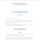 The Programming Historian 2: Intro to Beautiful Soup