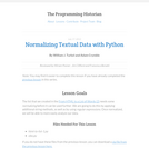 The Programming Historian 2: Normalizing Data