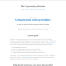 The Programming Historian 2: Cleaning Data with OpenRefine