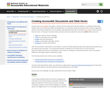 Creating Accessible Documents and Slide Decks