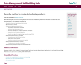 Best practice: Describe method to create derived data products